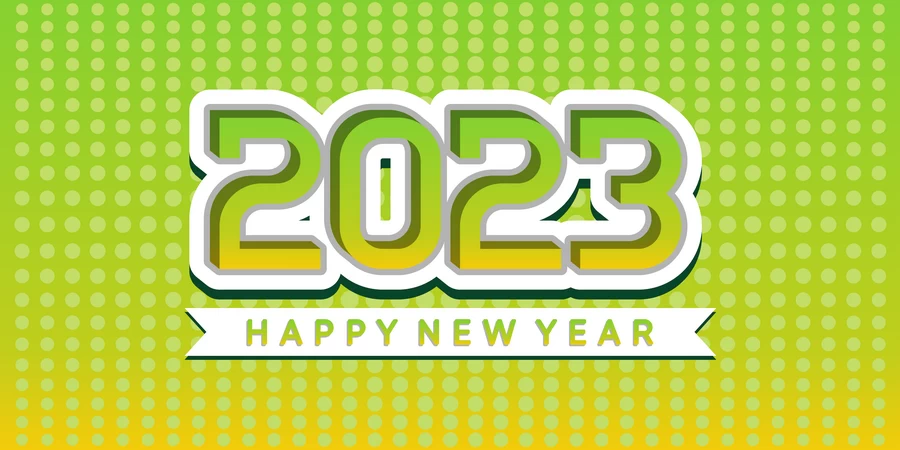 2023新年春节兔年数字字体特效插画背景海报AI矢量设计素材模板【105】